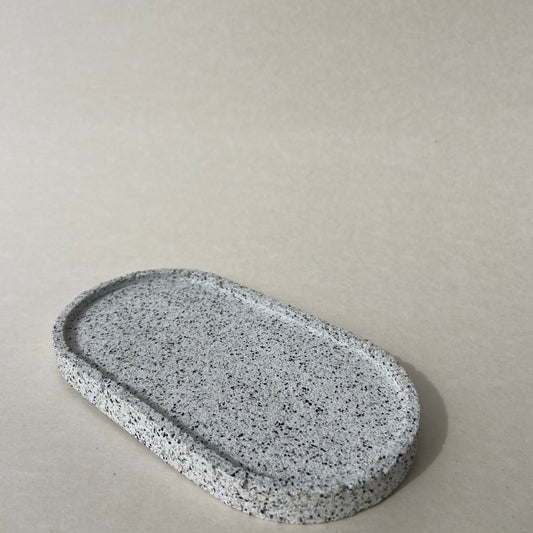 Oval Trinket Tray - Speckled Stone