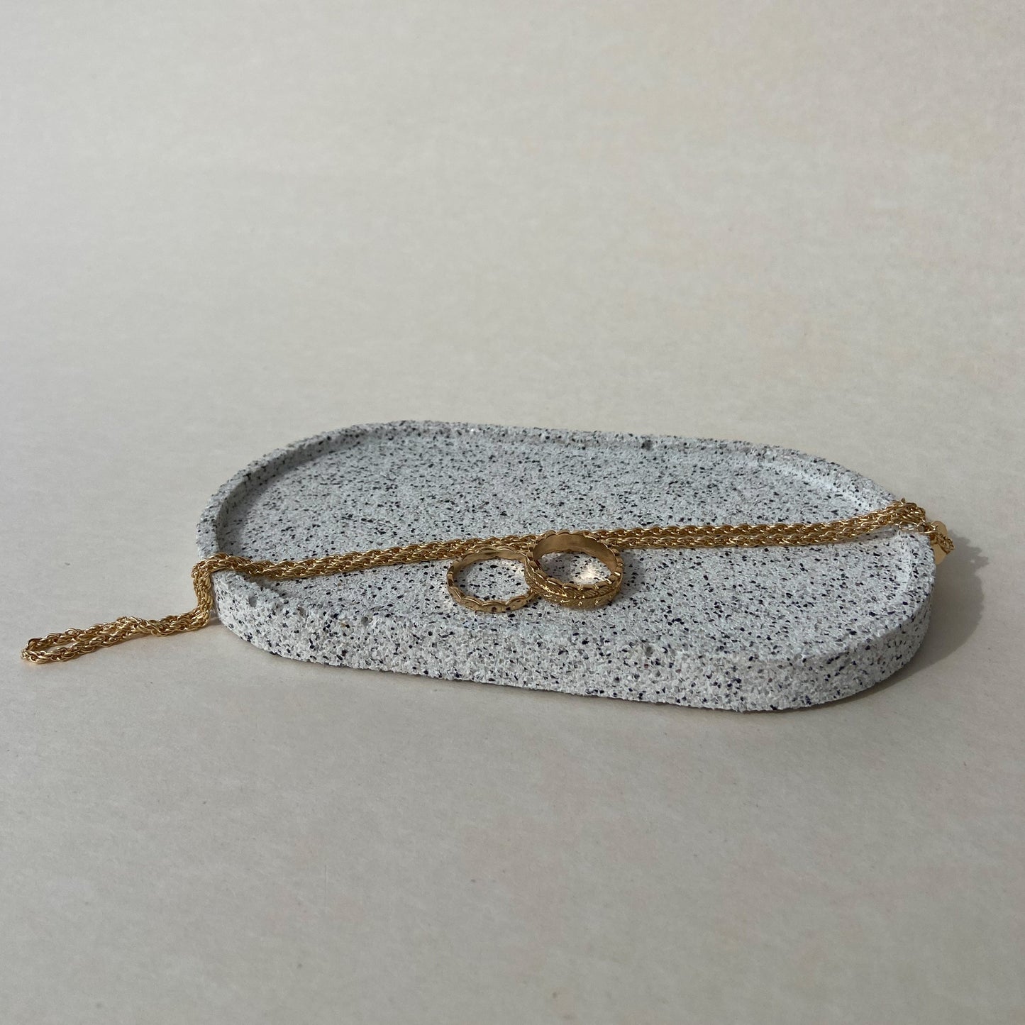 Oval Trinket Tray - Speckled Stone