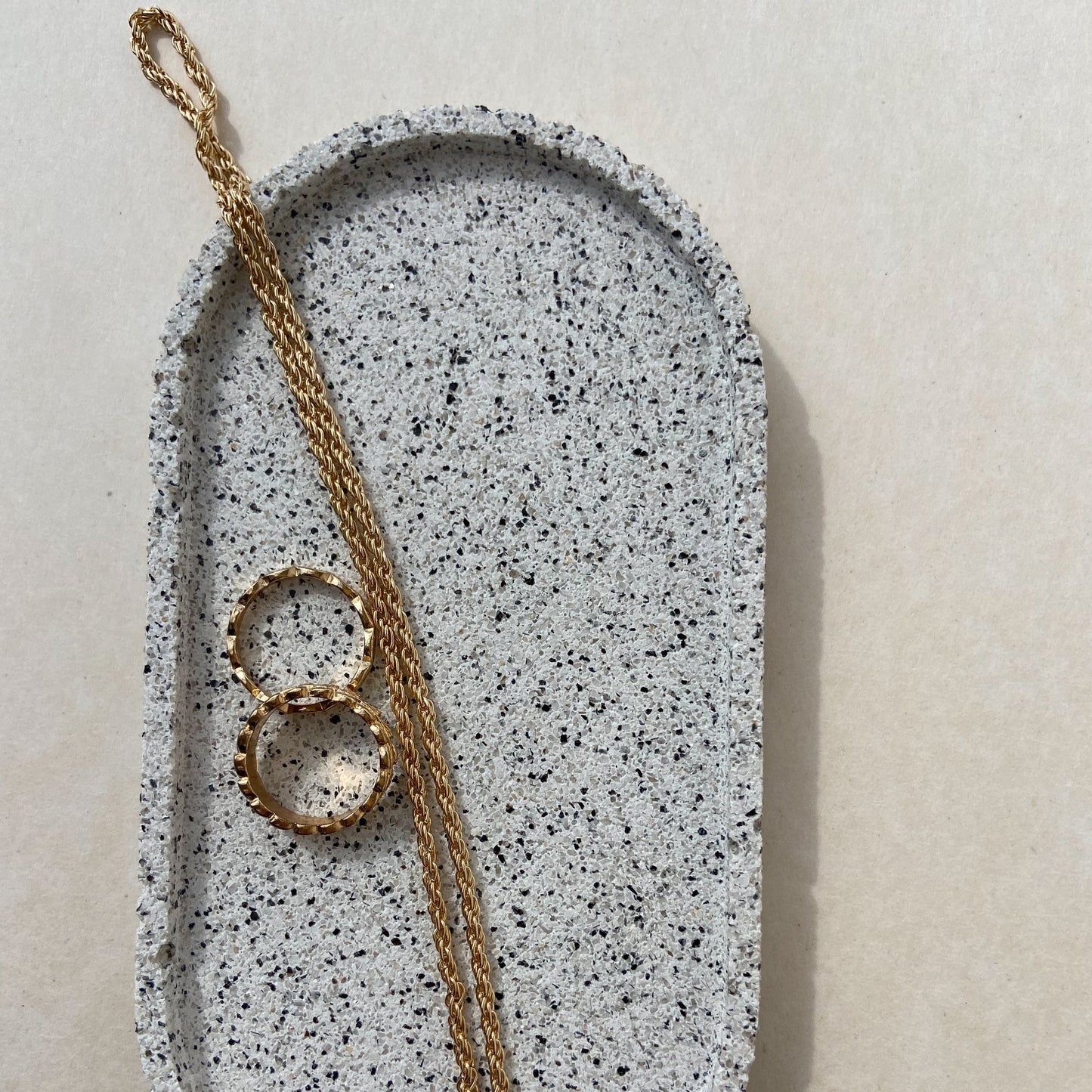 Oval Trinket Tray - Speckled Stone